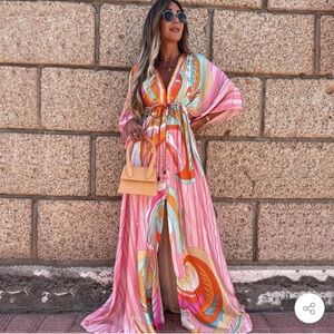 70s abstract printed dress